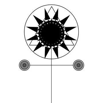 Cross Road Sun Stock Illustration