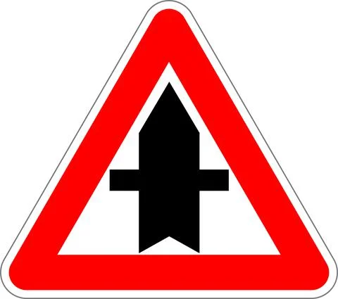 Cross Roads Ahead Sign vector icon isolated on white background. イラスト素材