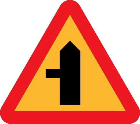 Cross Roads Ahead Sign vector icon isolated on white background. Illustrazione stock