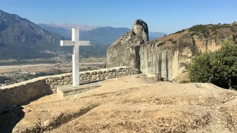 Cross on the rock Video stock 158489887