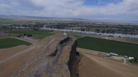 Cross on Rock Hilltop Stock Footage 99012178