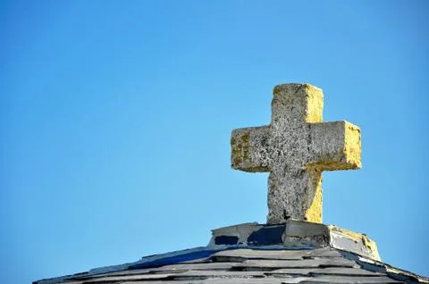 Cross from rock Stock Photos