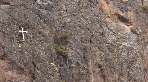 Cross on the Rocks Stock Footage 58680591