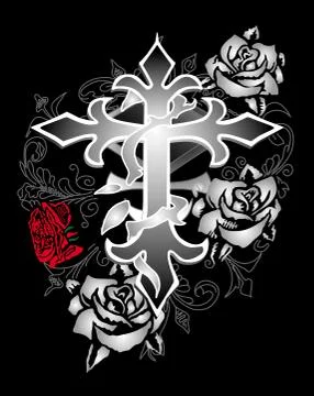 Cross rose vector illustration design Stock Illustration