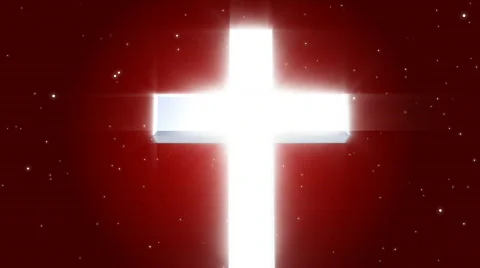 Cross rotating in the center of a star filled scene. Version 2 of 2.  Stock Footage 293570