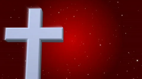 Cross rotating to the left of a star filled scene. Version 2 of 2.  Stock Footage 293572