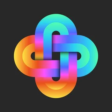 Cross rounded shape logo or plus sign made of vibrant gradient, intersectio.. Stock Illustration