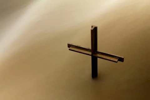Cross in Rushing Water Stock Photos
