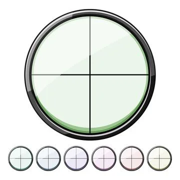 Cross scope sniper cartoon vector graphic Stock Illustration