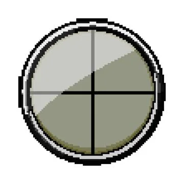 Cross scope sniper pixel art vector illustration Stock Illustration