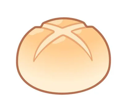 Cross scored bread or bun illustration Stock Illustration