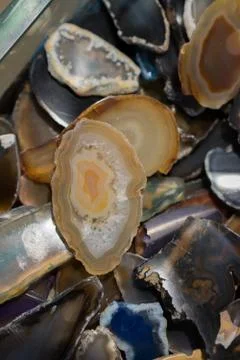 A cross section of the agate stone Stock Photos