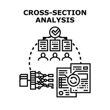 Cross section analysis evaluating research data and demographics Stock Illustration