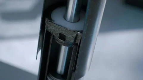 A cross-section of a car shock absorber for a better understanding of the work Stock Footage 340628913