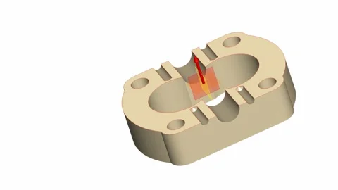 Cross Section Cross-Sectional Analysis Model of a Mechanical Pump Body hous.. Stock Footage 335556939