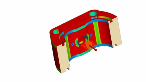 Cross Section Cross-Sectional Analysis Model of a Mechanical Pump Body hous.. Stock Footage 335556941