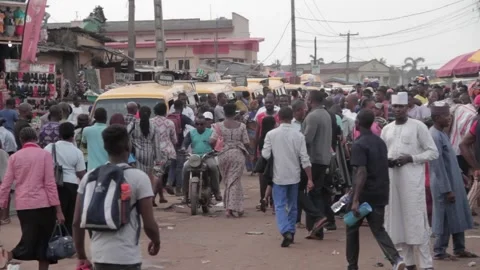 Cross section of crowed Pedestrians Video stock 236432372