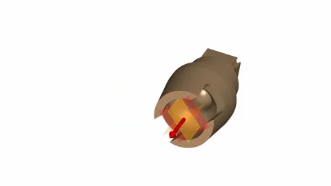 Cross Section Cut Animation of a Machined Industrial Component CAD Render Stock Footage 335470206