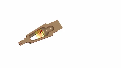 Cross Section Cut Animation of a Machined Industrial Component CAD Render Stock Footage 335470210