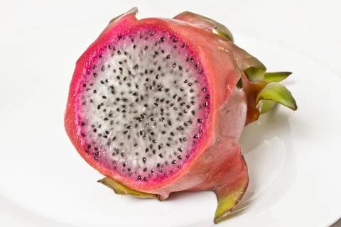 Cross section of a dragon fruit 库存照片
