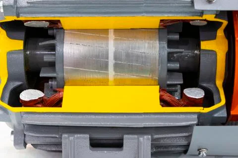 The cross section of electrical motor Stock Photos