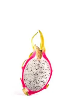 Cross section of a fresh dragon fruit Stock Photos