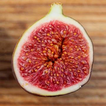 Cross section of a fresh fig Stock Photos