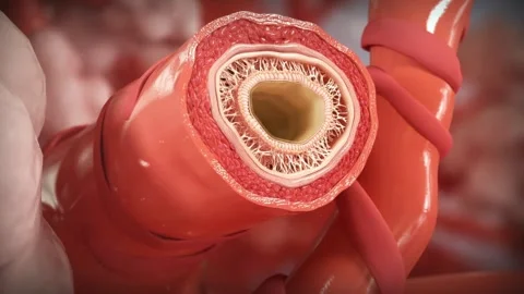 Cross-section of healthy trachea: clear airway passage, smooth mucosa Stock Footage 345199978