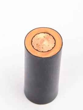 Cross section of high-voltage cable, polymer insulation Stock Photos