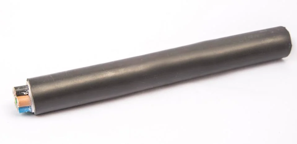 Cross section of high-voltage cable, polymer insulation Fotos Stock