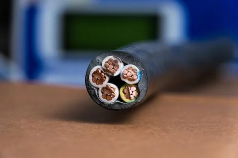 Cross section of high-voltage cable Foto stock