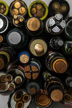 Cross section of high-voltage cable High quality photo Stock Photos