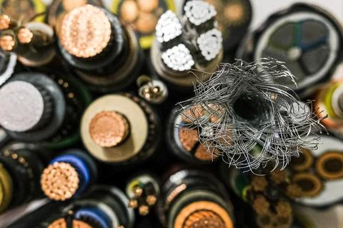 Cross section of high-voltage cable High quality photo Stock Photos