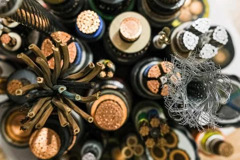 Cross section of high-voltage cable High quality photo Stock Photos