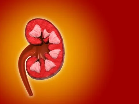 Cross section of human kidney Stock Illustration
