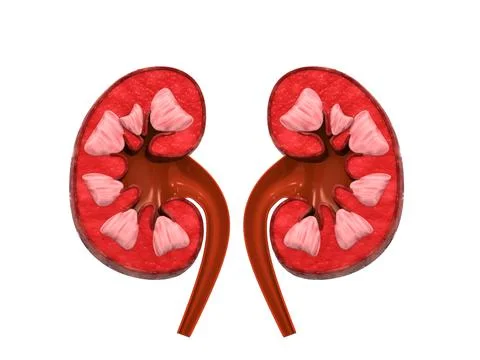 Cross section of human kidney Stock Illustration
