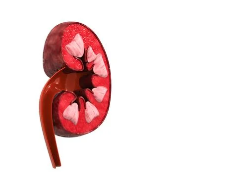 Cross section of human kidney Stock Illustration