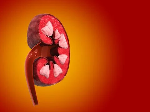 Cross section of human kidney Stock Illustration