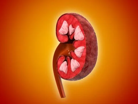 Cross section of human kidney Stock Illustration