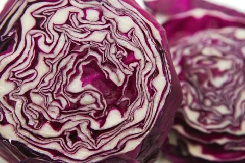 Cross section of red cabbage , for background and texture Stock Photos