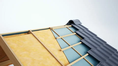 Cross section of roof structure. 動画素材 115369762