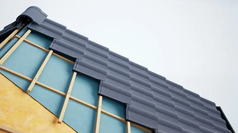 Cross section of roof, visible structure. 60 fps animation. 動画素材 112682775