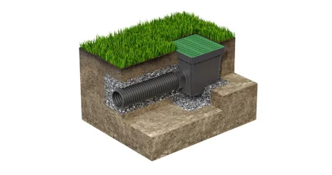 Cross section of sewer drainage system Stock Footage 301700127