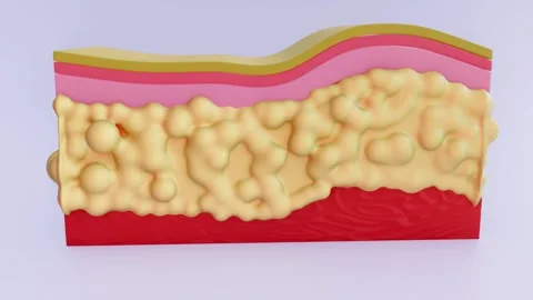 A cross-section of skin, focusing on the fat layer. Stock Footage 312335429