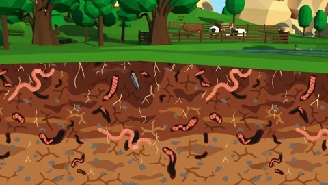 Cross Section Soil 3D Low Poly Animation 스톡 동영상 211809159