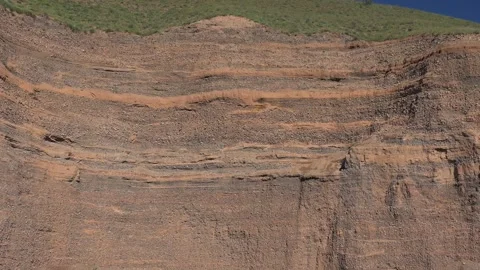 Cross section soil horizon layers reveal textures structures - Mineral Deposits Stock Footage 339363025