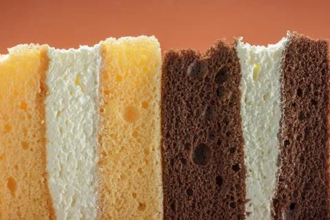 Cross section texture of pieces cake Stock Photos