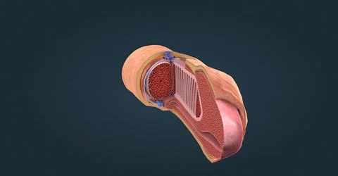 Cross Section Through Body of Penis Stock Illustration