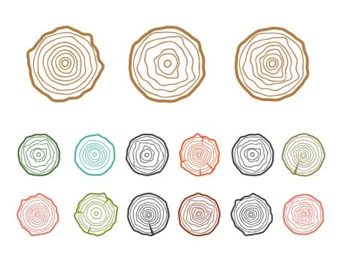 Cross section of the tree. Abstract age annual circle tree background Stock Illustration