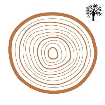 Cross-section of a tree abstract ring. Vector symbol Stock Illustration